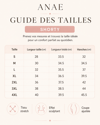 Shorty Sculptant ANAE – Taille haute, galbant et confortable